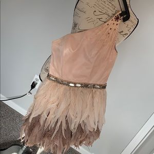 Jovani feather dress